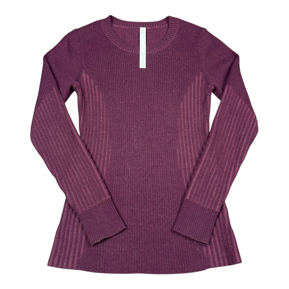 Lululemon Feeling Balanced Merino Wool Redwood/Merlot Sweater Women's 10